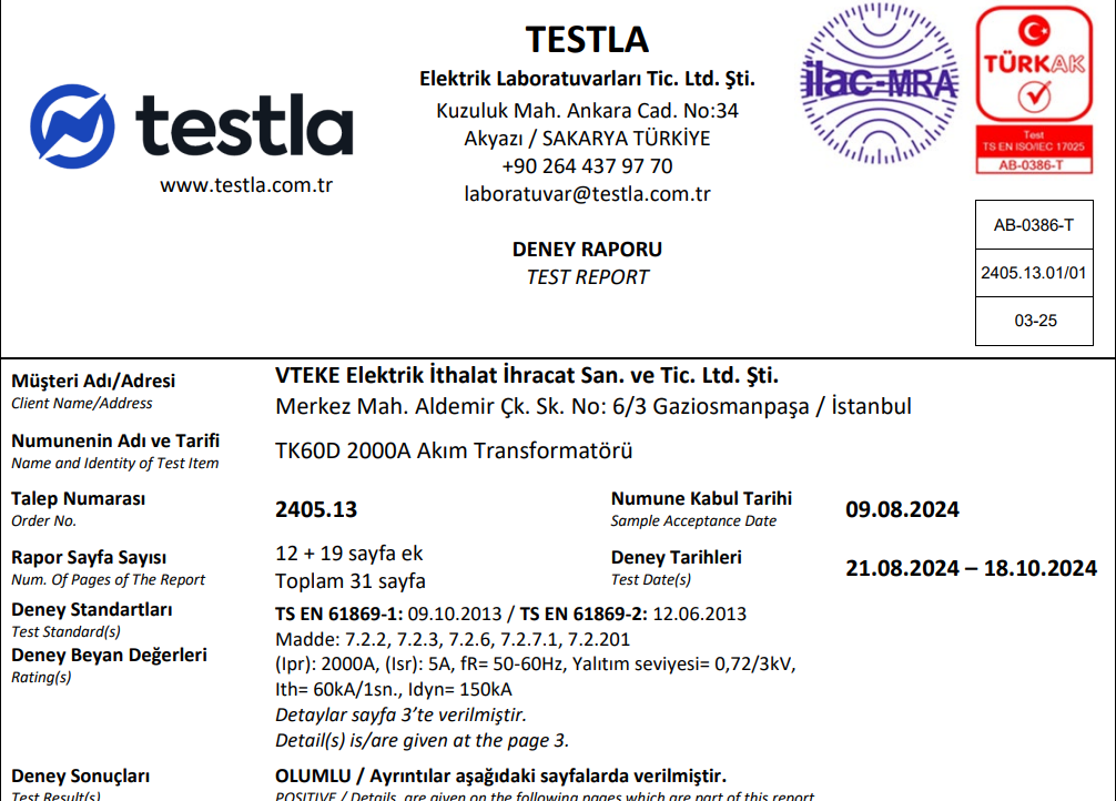 TK 60D TESTLA